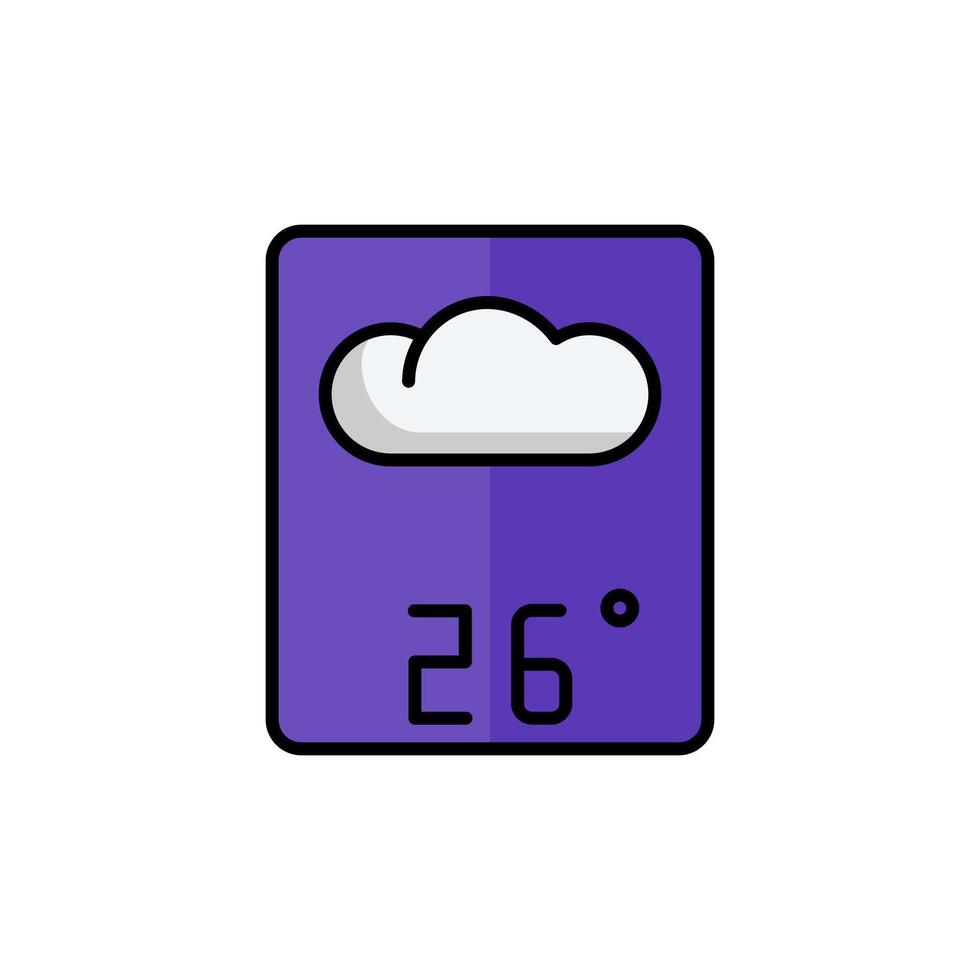 weather forecast icon , cloudy icon,26 degrees celsius. Perfect for web and app interfaces, presentations, infographics, etc. vector