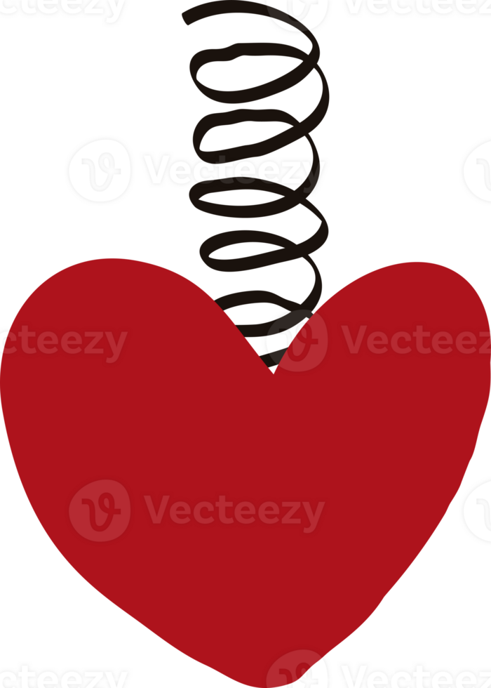 A heart with a spiral in the style of a doodle png