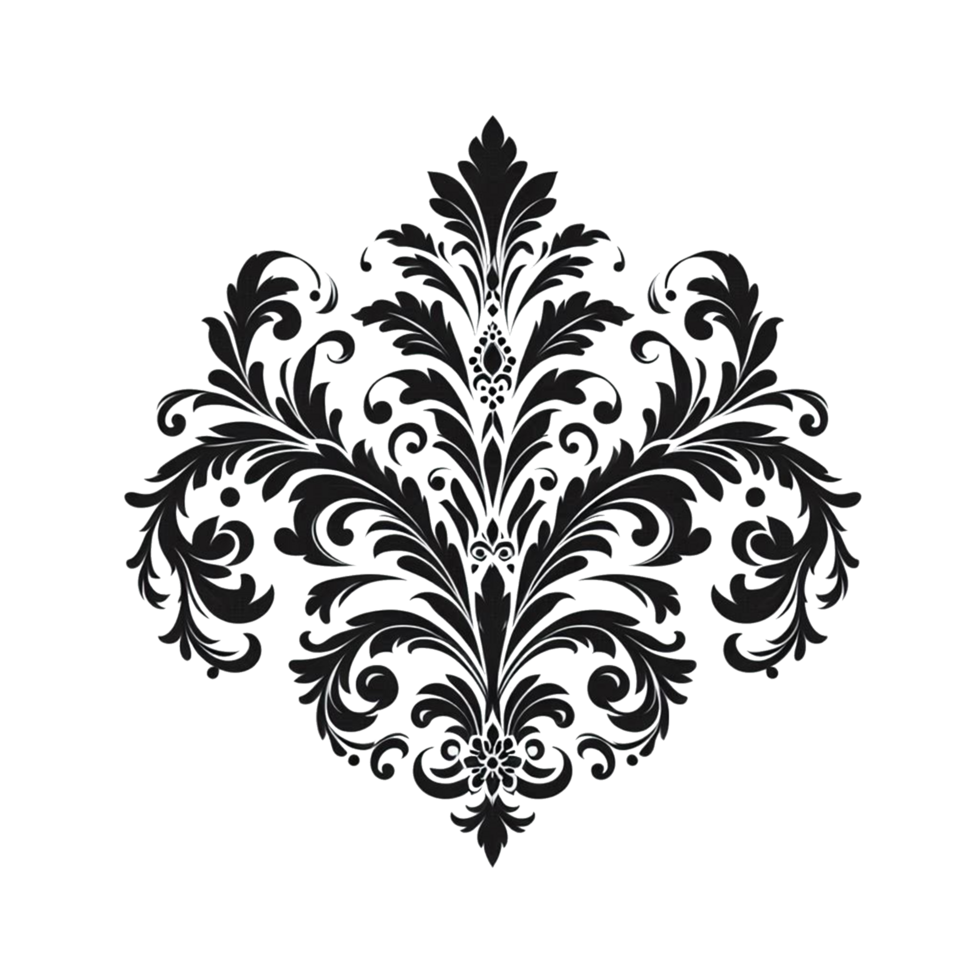 A sophisticated black and white floral design set against a deep maroon backdrop, showcasing intricate details and elegance png