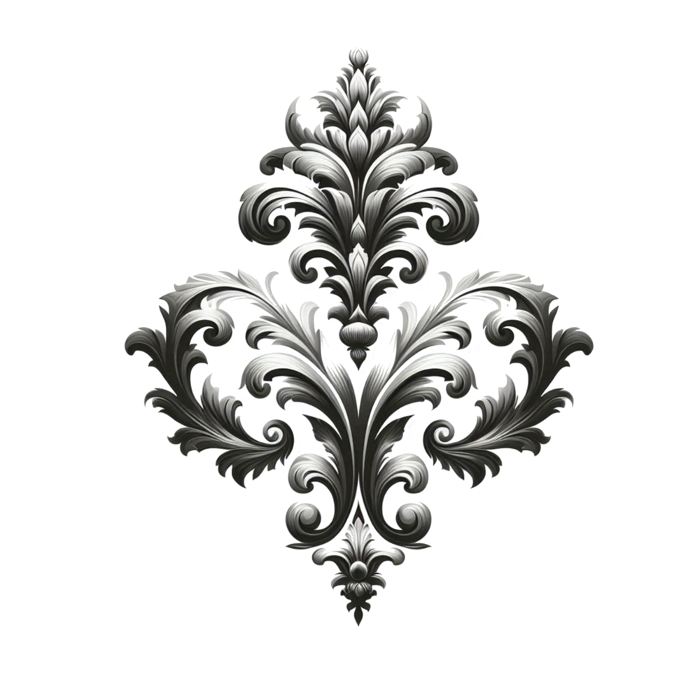 black and white floral pattern png