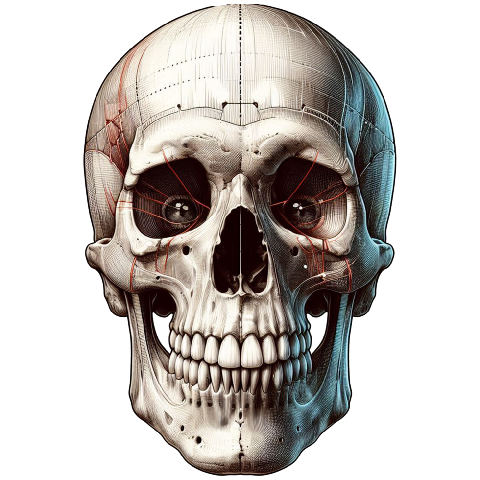 a skull with bones png