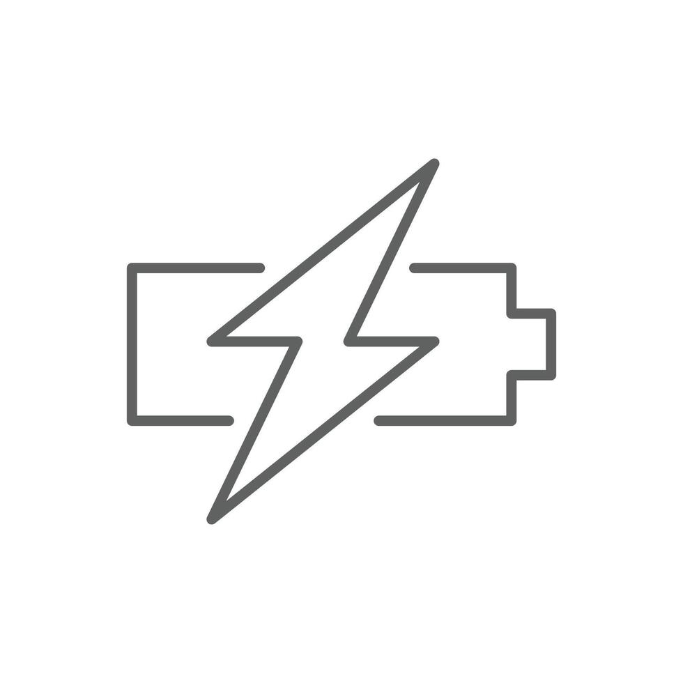 Battery charge icon. Simple outline style. Recharge, full, power, charger, electric, energy low, alkaline, energy, technology concept. Thin line symbol. Isolated. Editable stroke. vector