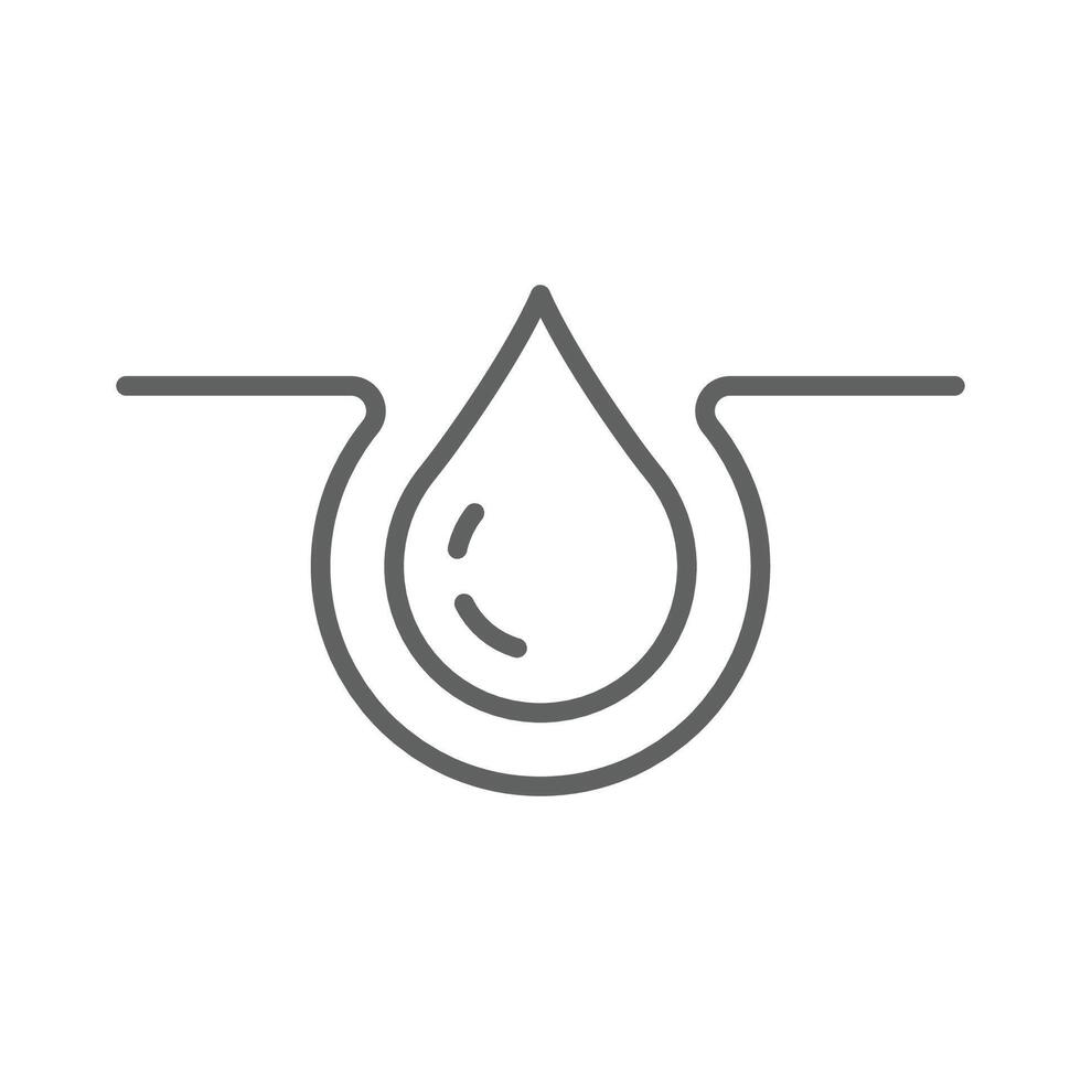 Moisture icon. Simple outline style. Moisturizing cream, skincare, skin, absorption, absorb, soft, water, moist, dermatologist concept. Thin line symbol. Isolated. Editable stroke. vector