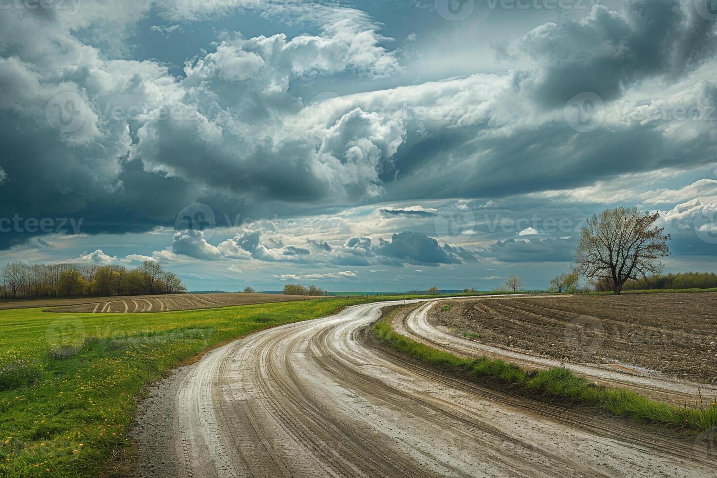 Winding Country Road After Rain photo