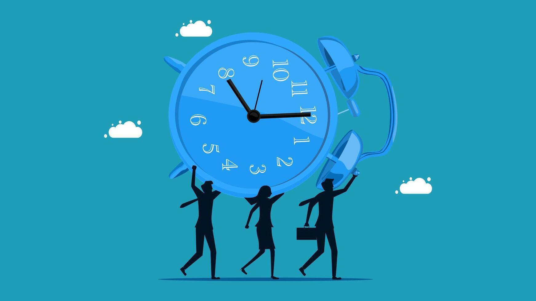 business team and clock vector