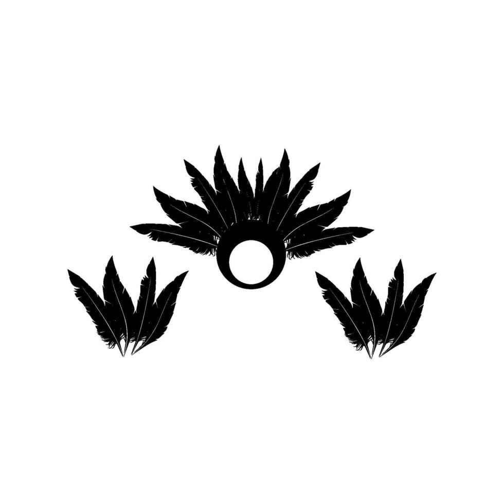 feather icon, vectors illustration in black and white