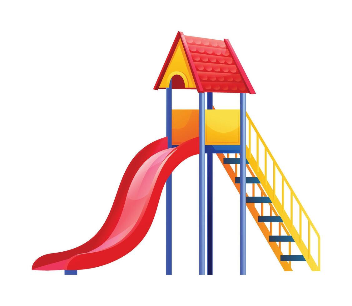 Playground with slide and ladder. Cartoon illustration vector
