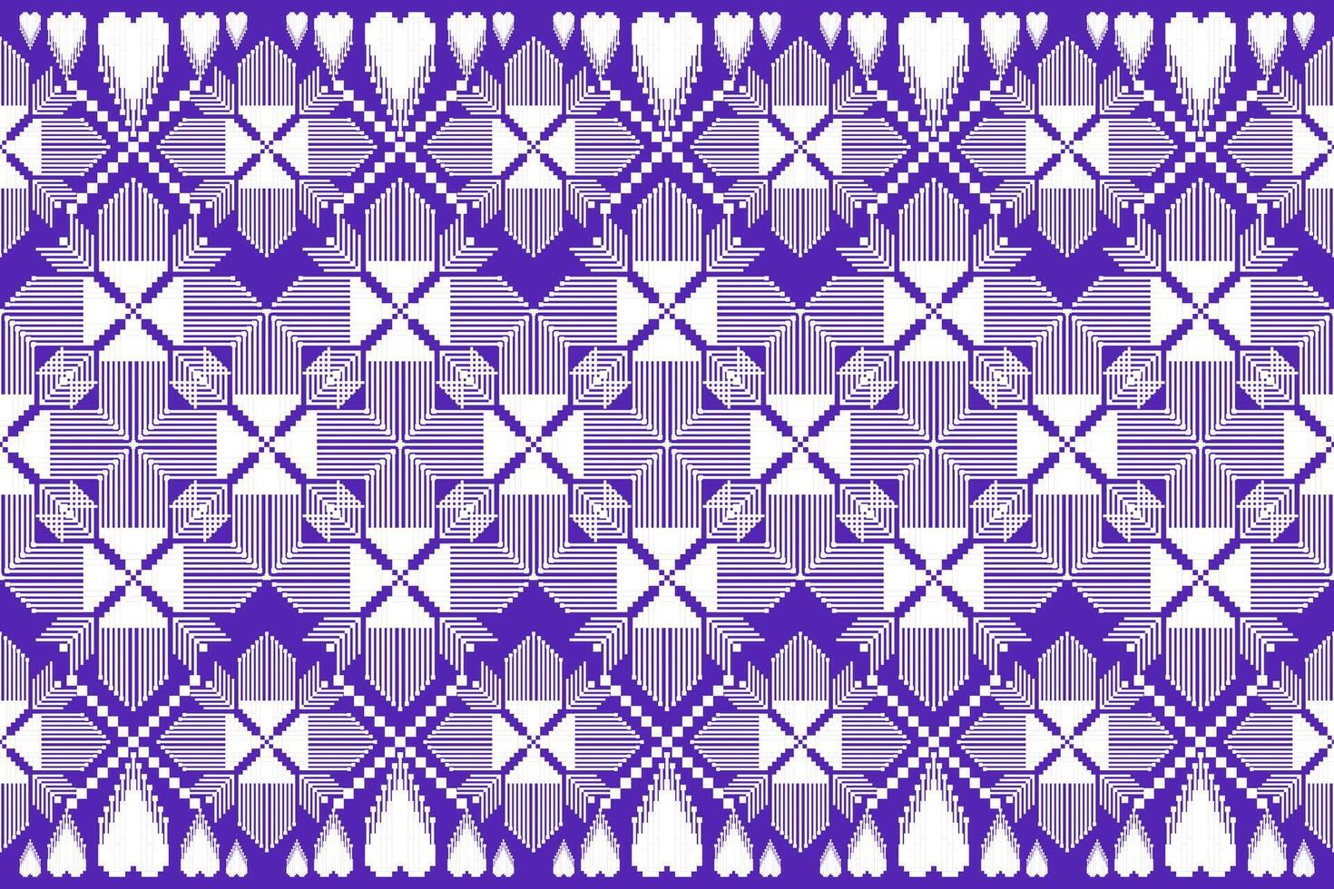 Geometric floral pattern background.flower ethnic pixel pattern. vector