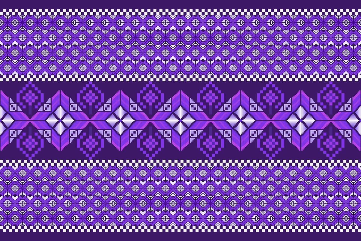 Geometric floral pattern background.flower ethnic pixel pattern. vector