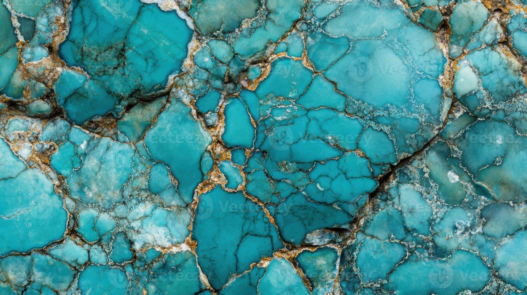 Turquoise stone with bold blue color and intricate gold veins photo
