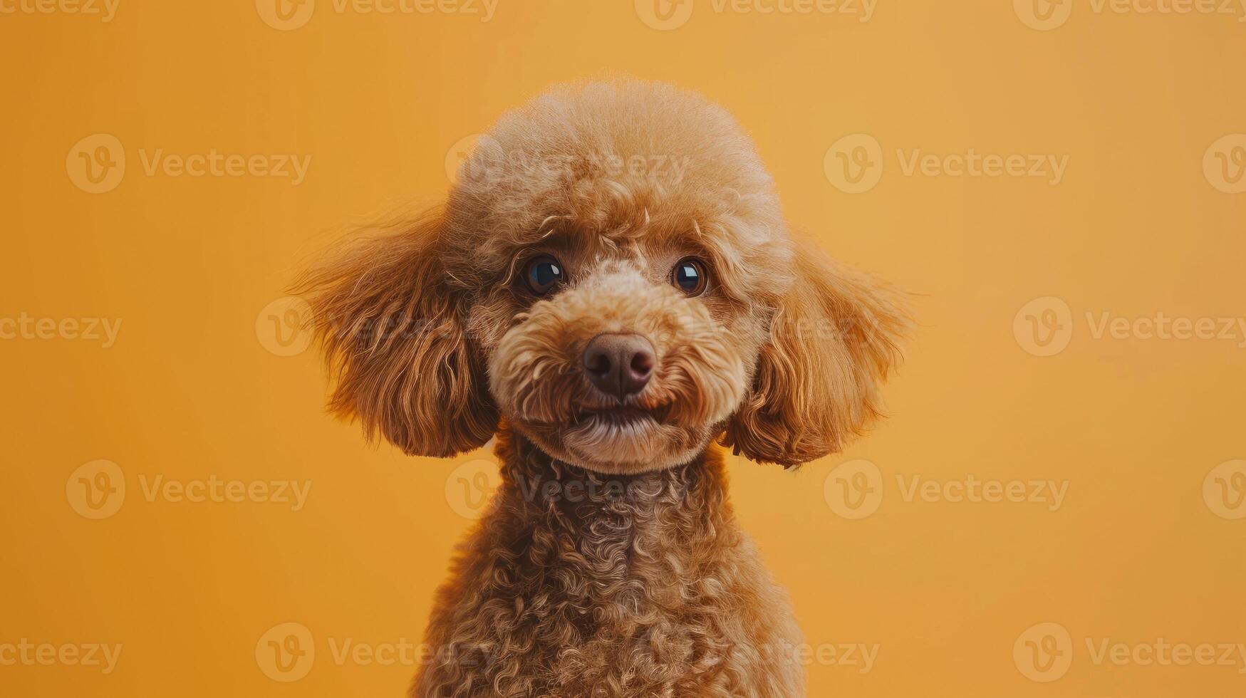 A Portrait of a Brown Poodle with a Curious Expression photo