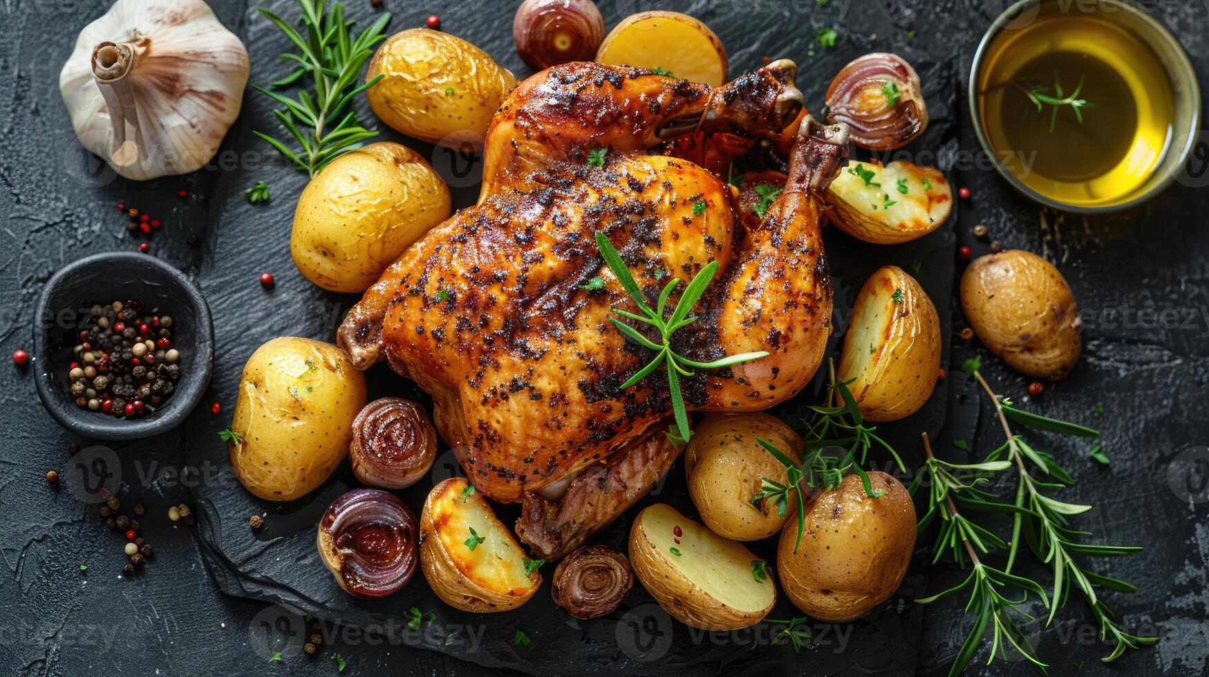 Roasted Chicken with Potatoes, Garlic, and Rosemary photo