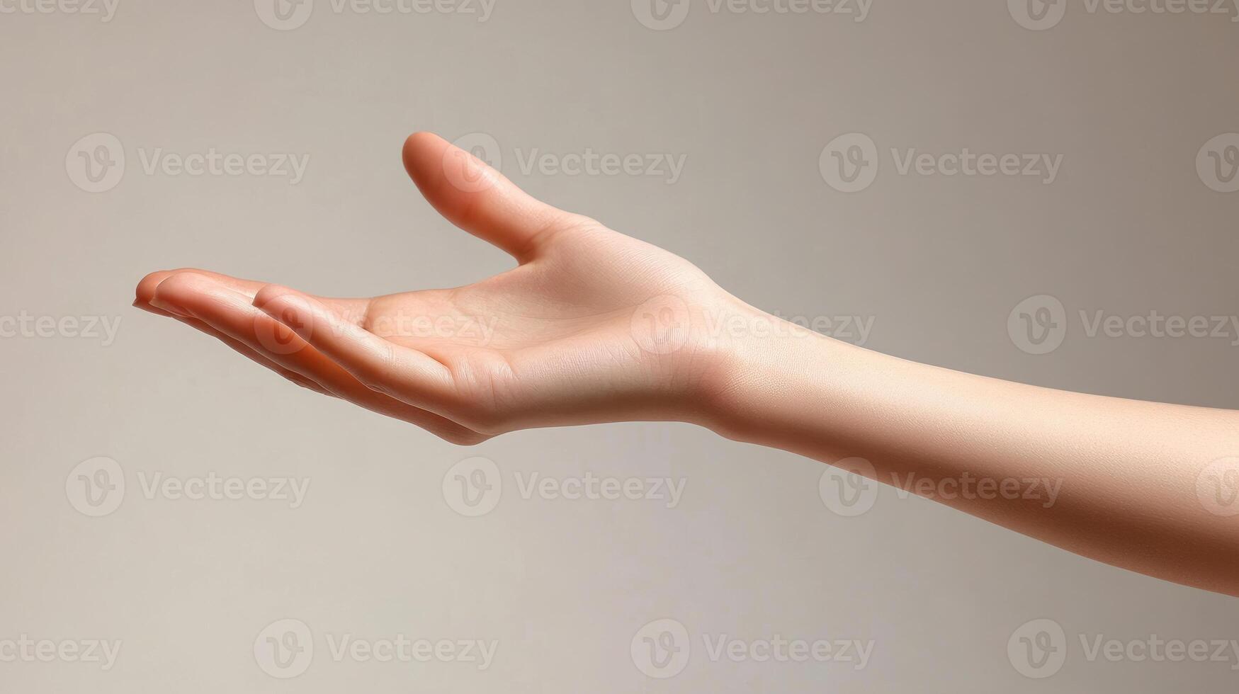 A Single Hand Outstretched With Palm Up photo