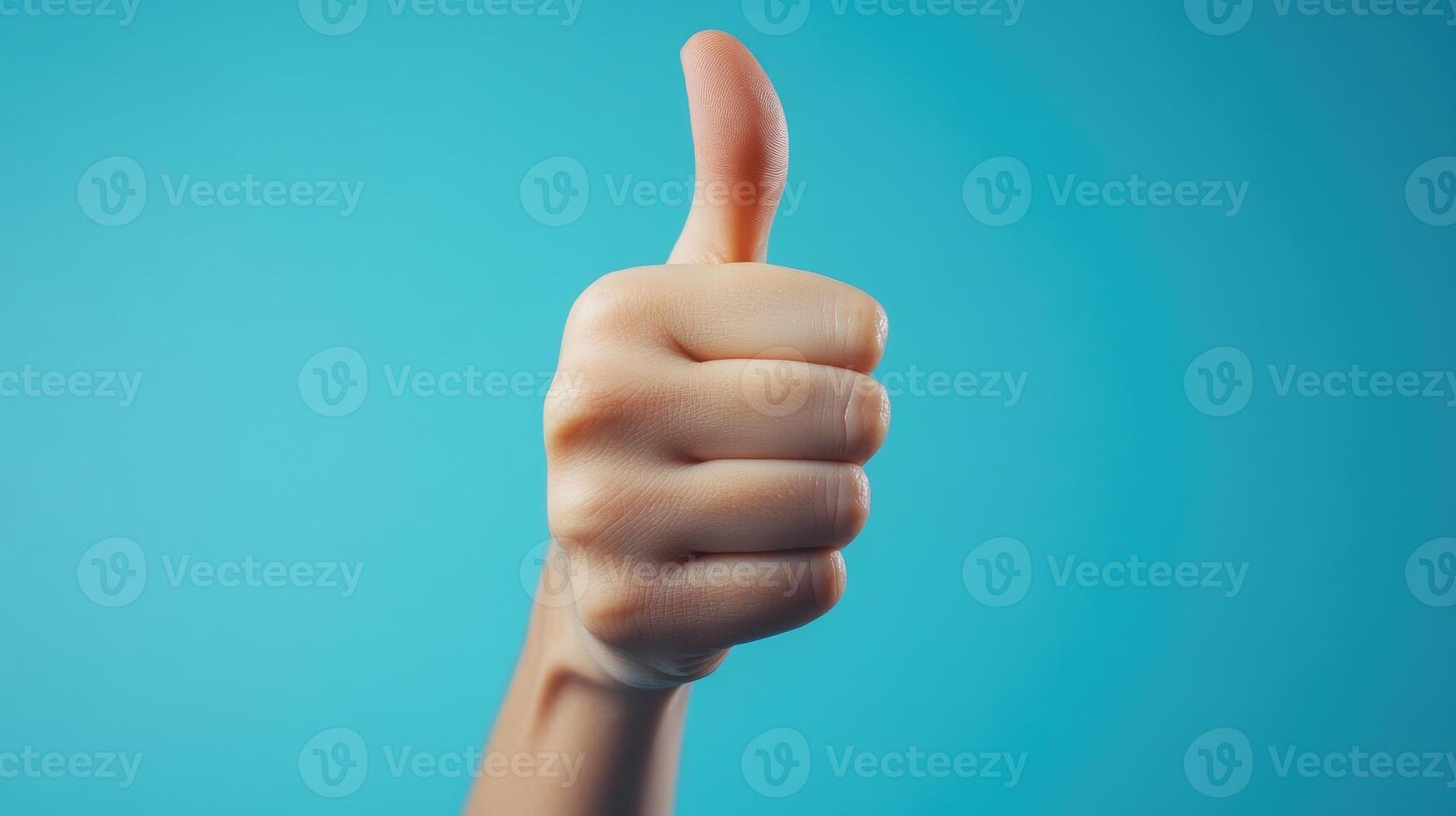 Close-up of a Hand Giving a Thumbs Up Gesture photo