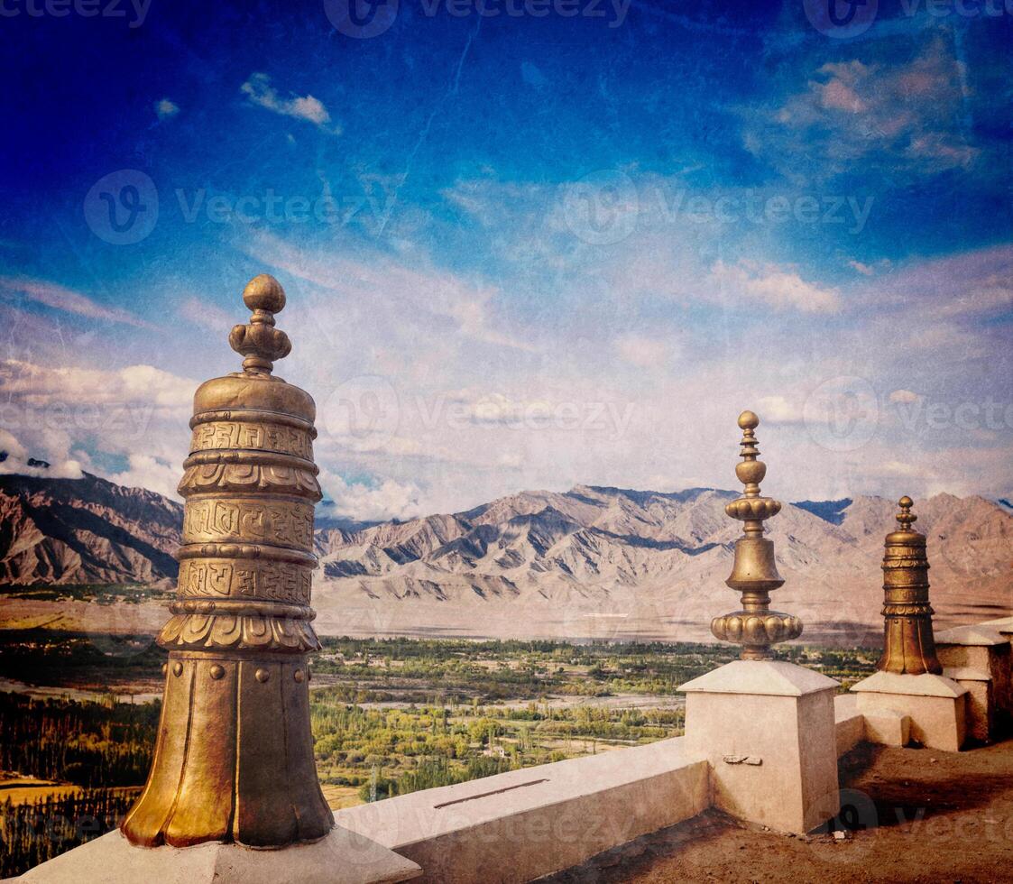 Victory banner on the roof of monastery photo
