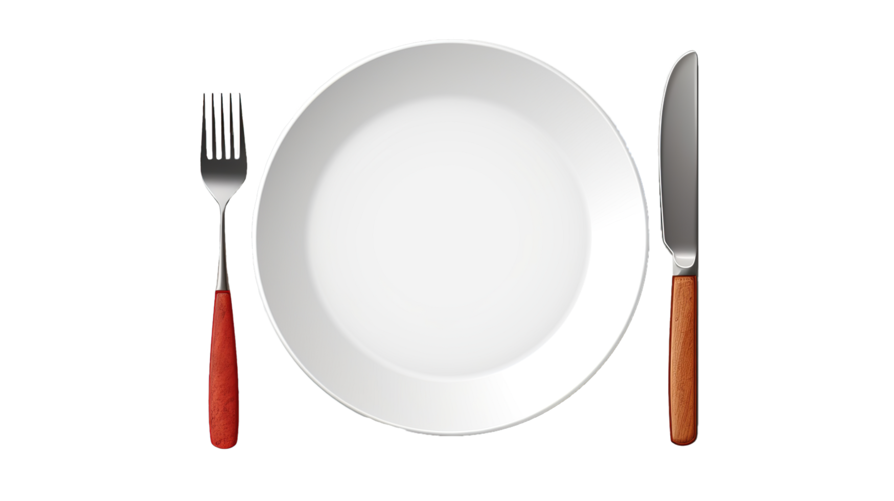 plate and fork as element in isolated background png