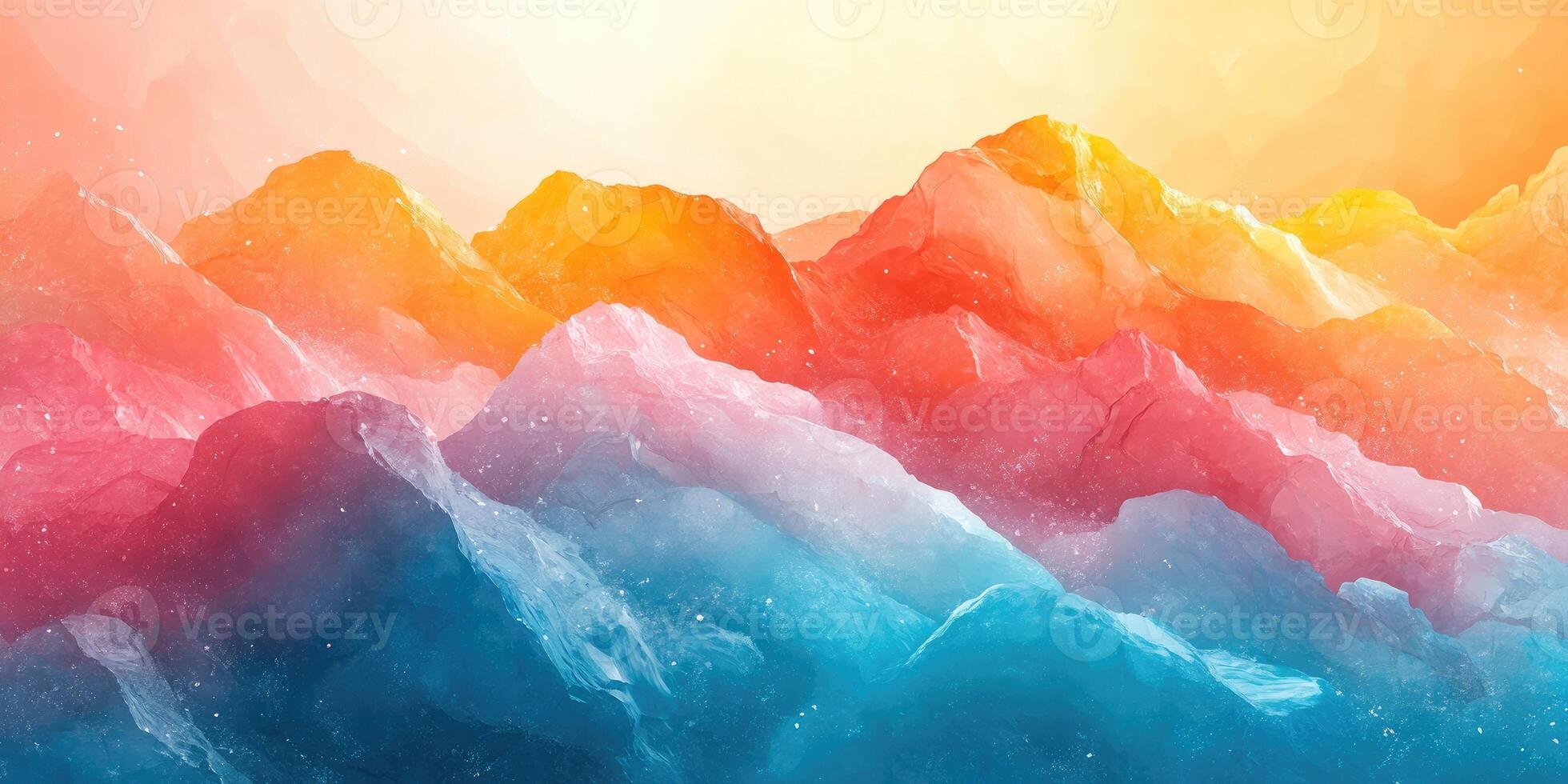 Abstract Mountain Range with Gradient Colors and Sparkling Texture photo