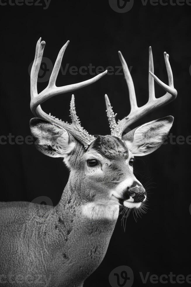 portrait studio photograph of white-tailed deer photo