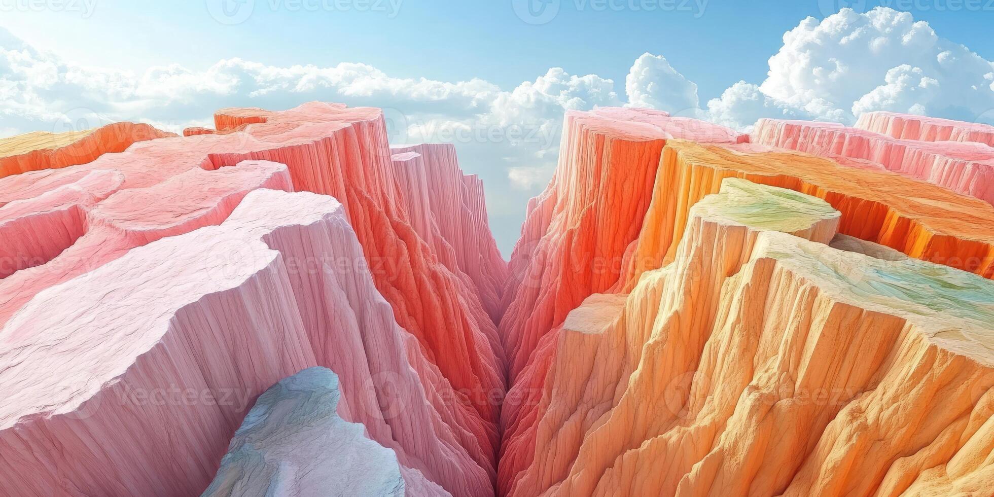 Colorful Cliffs and Sky with Clouds photo
