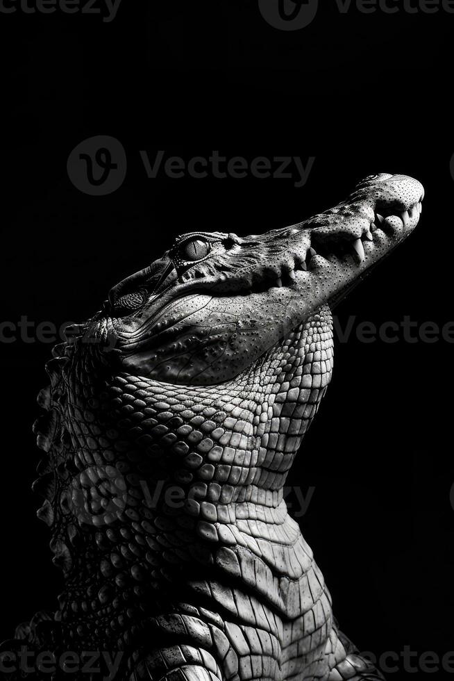 portrait studio photograph of american crocodile photo