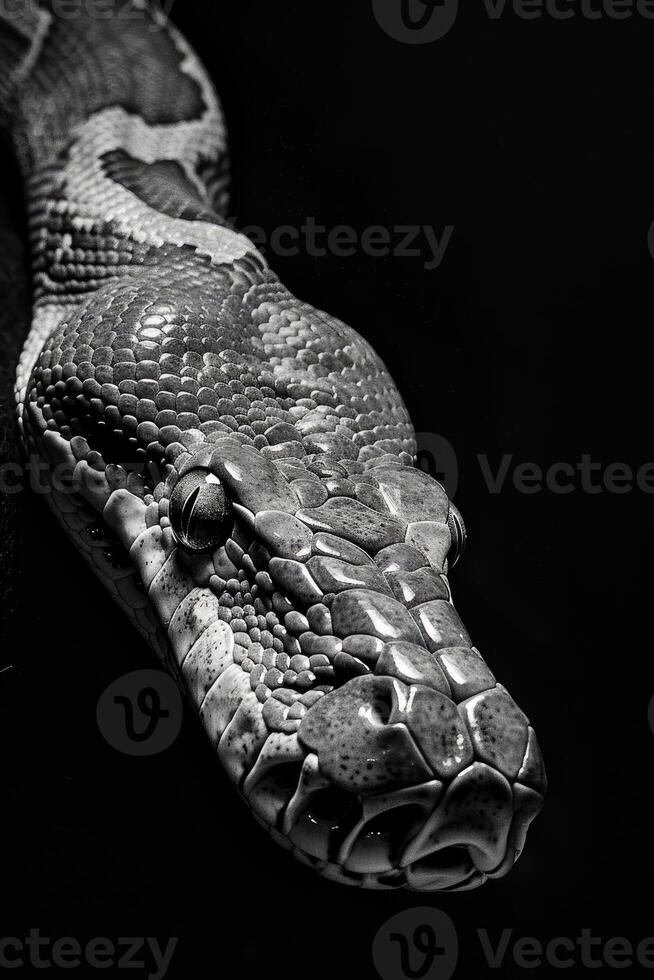 portrait studio photograph of african rock python photo