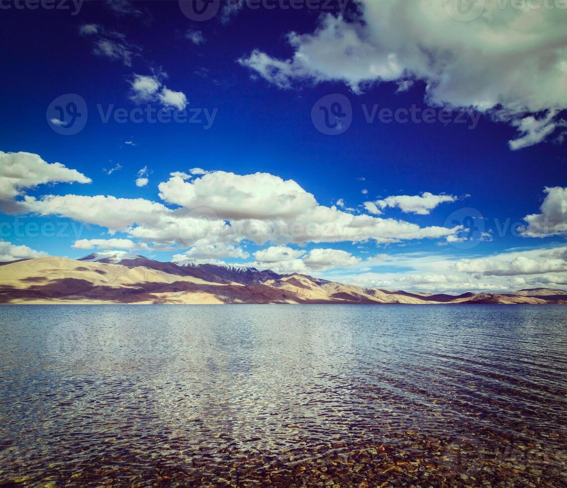 Lake Tso Moriri in Himalayas. Ladakh, India photo