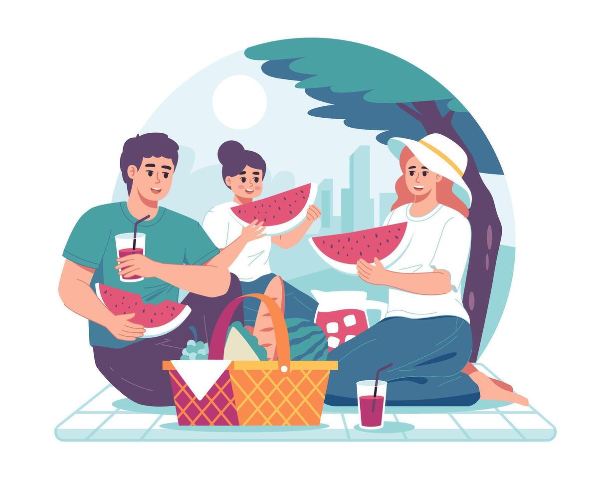 Family summer holidays vector