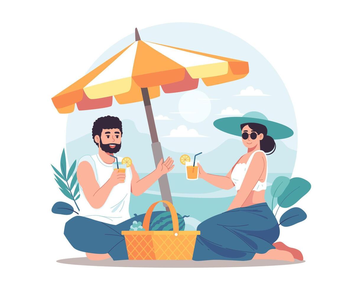 Enjoying summer holidays vector