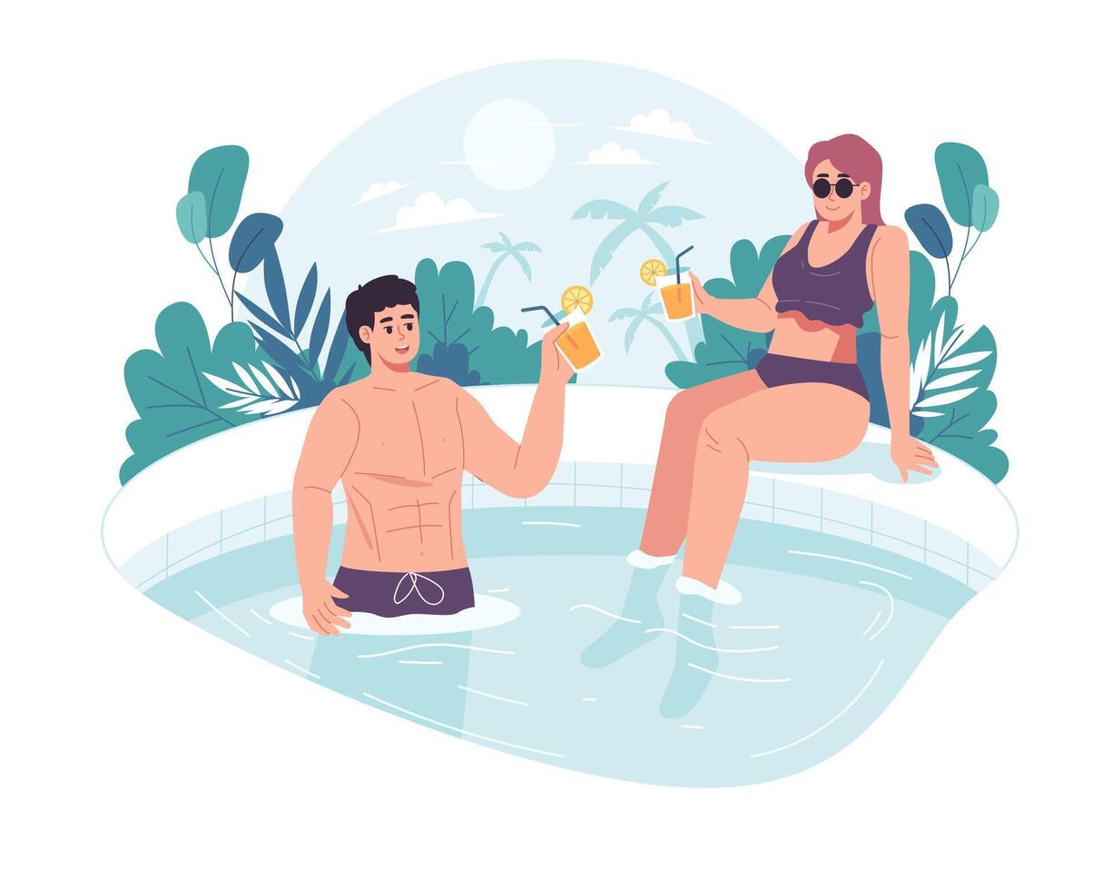 Summer swimming pool vector