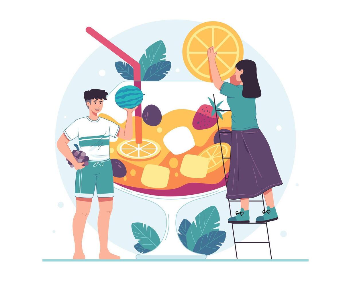 People enjoying summertime vector