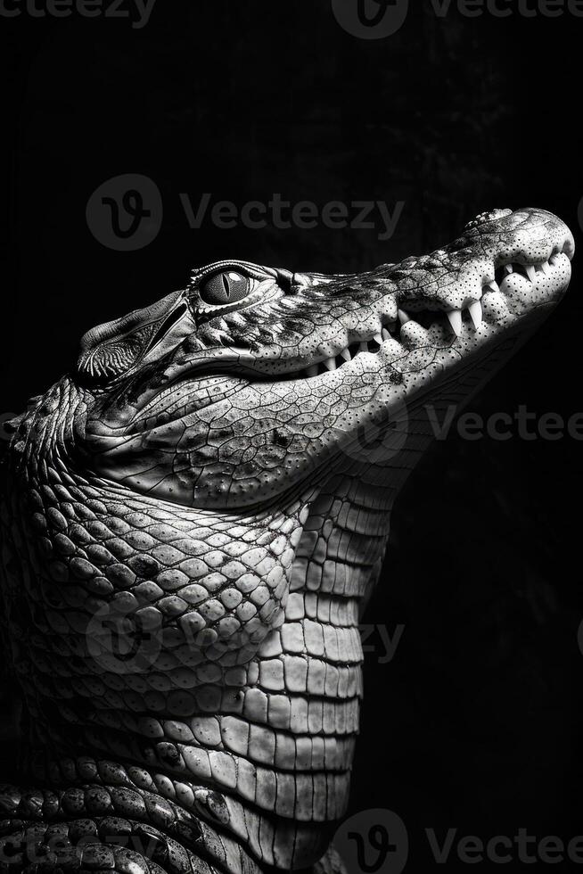 portrait studio photograph of american crocodile photo