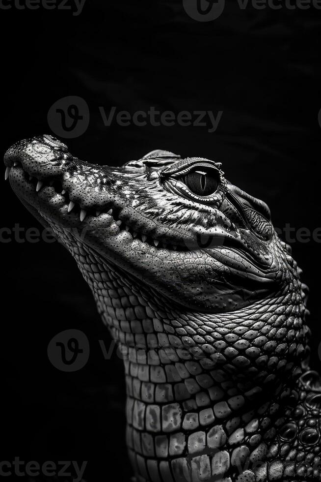 portrait studio photograph of american crocodile photo