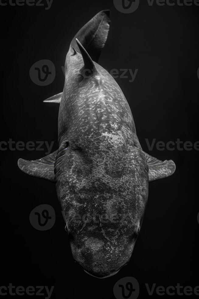 portrait studio photograph of greenland shark photo