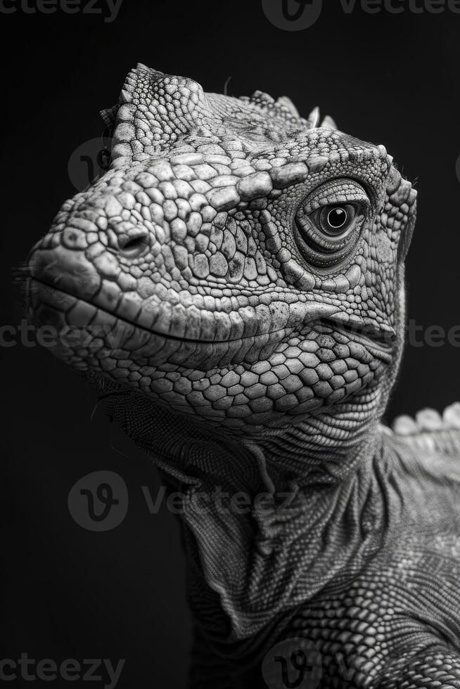 portrait studio photograph of iguanodon photo
