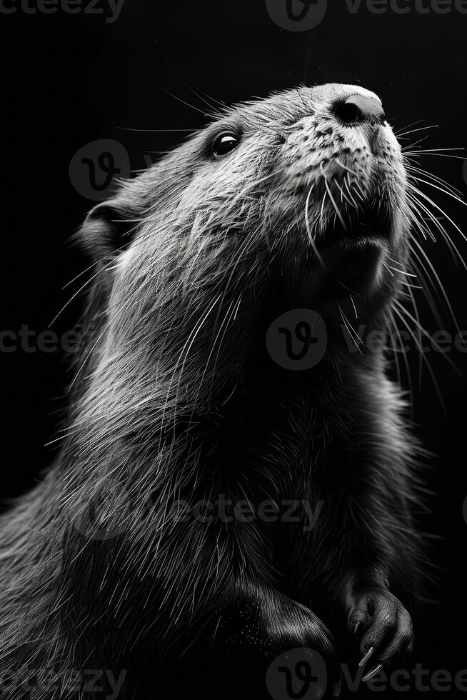portrait studio photograph of beaver photo