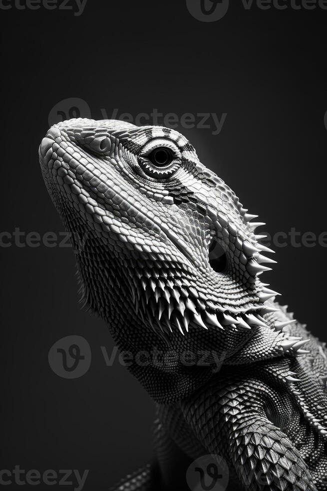 portrait studio photograph of bearded dragon photo