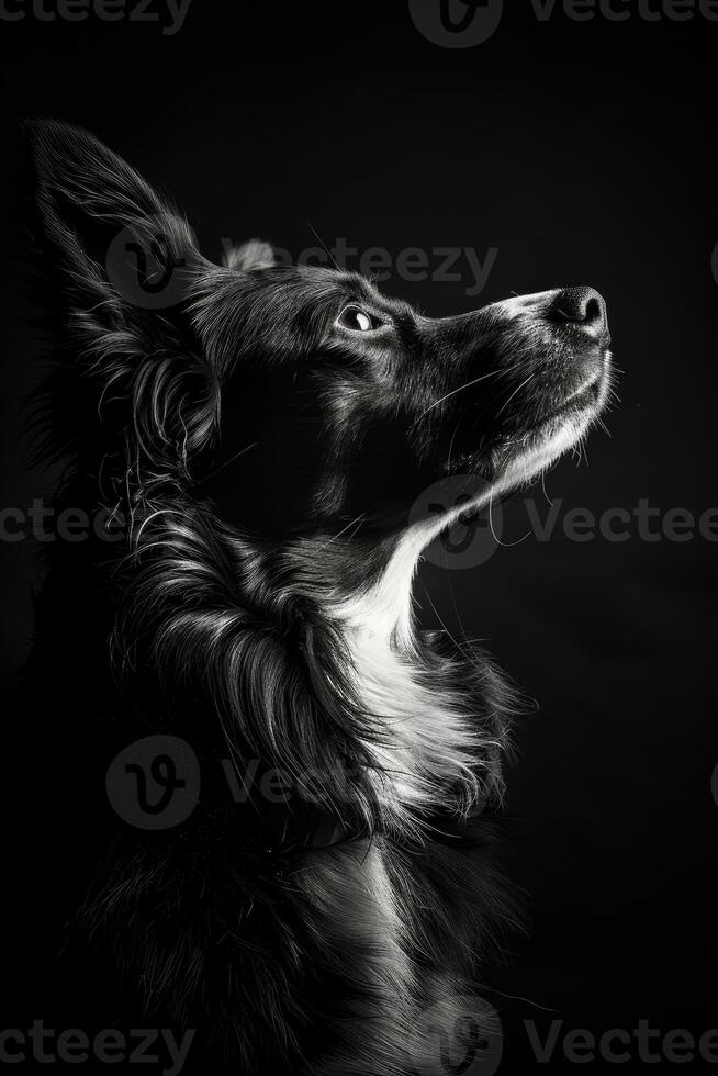 portrait studio photograph of border collie photo