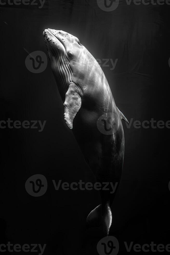 portrait studio photograph of bowhead whale photo