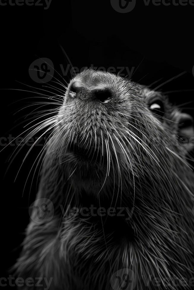 portrait studio photograph of coypu photo