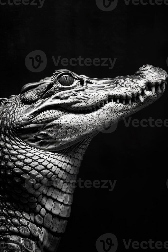 portrait studio photograph of crocodile photo