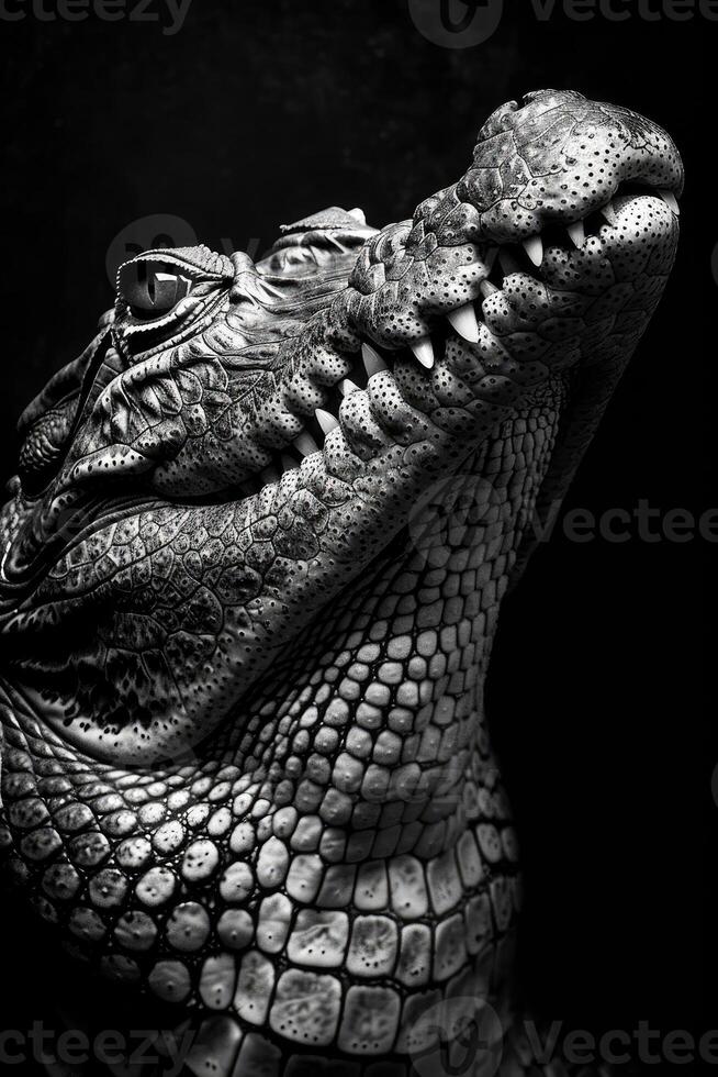 portrait studio photograph of crocodile photo