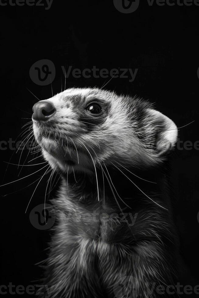 portrait studio photograph of ferret photo