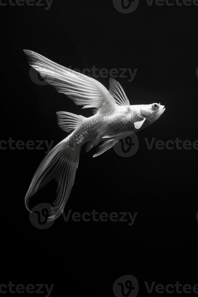 portrait studio photograph of flying fish photo
