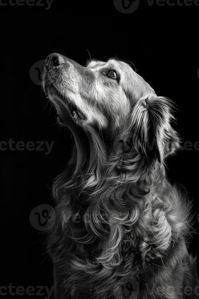 portrait studio photograph of golden retriever photo