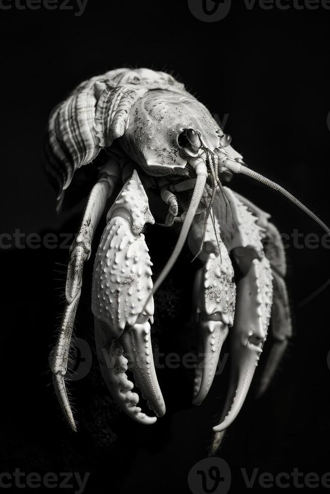 portrait studio photograph of hermit crab photo