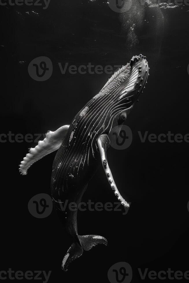 portrait studio photograph of humpback whale photo