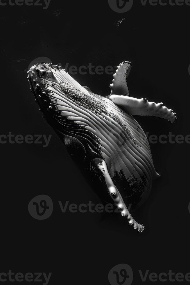 portrait studio photograph of humpback whale photo
