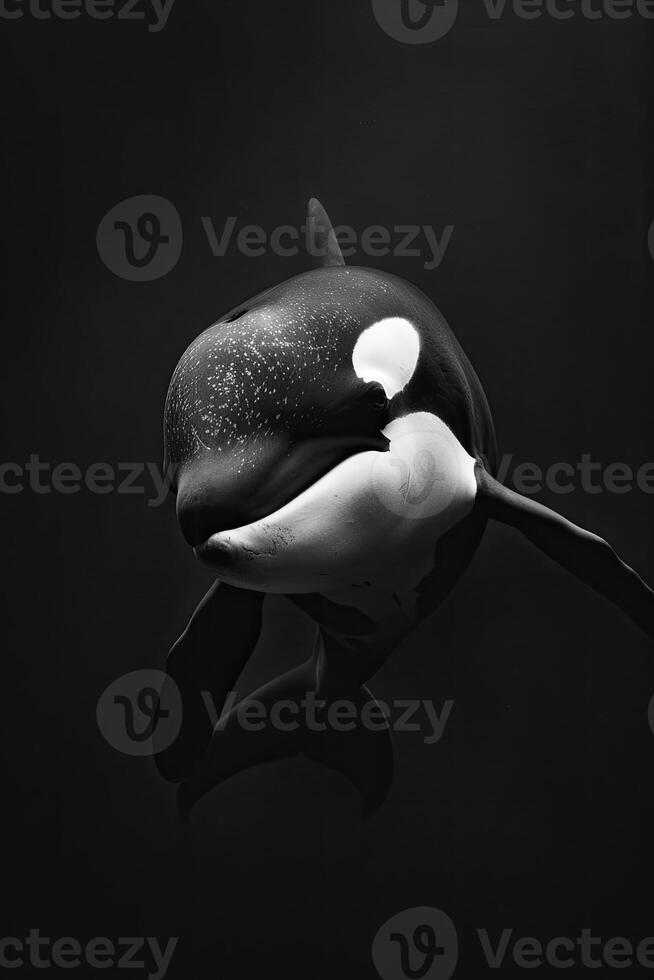 portrait studio photograph of killer whale photo