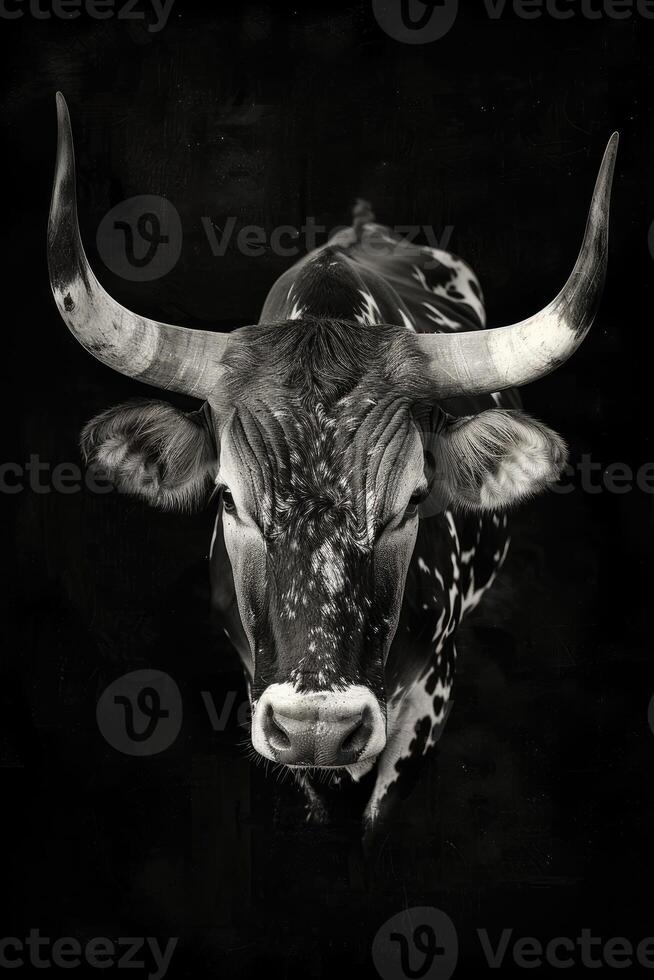 portrait studio photograph of longhorn photo