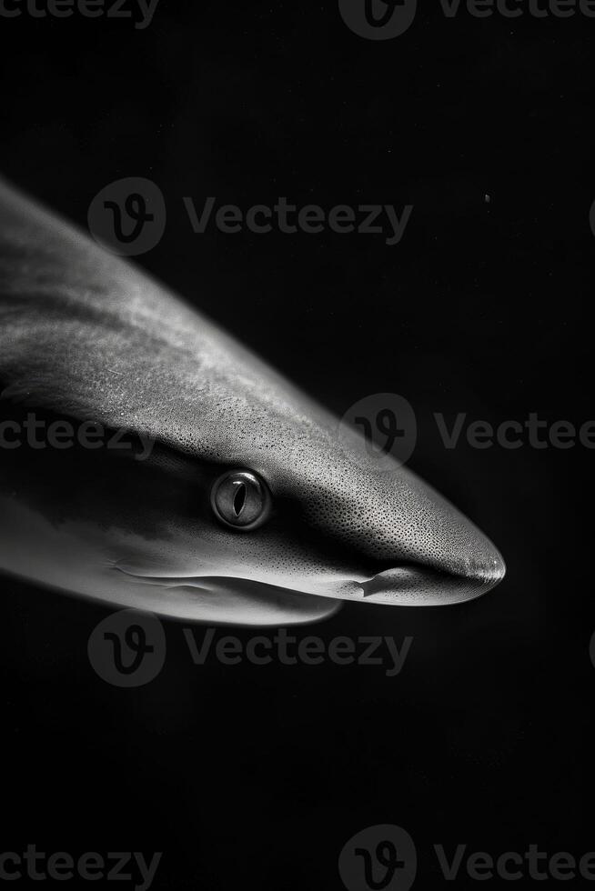 portrait studio photograph of luminous shark photo